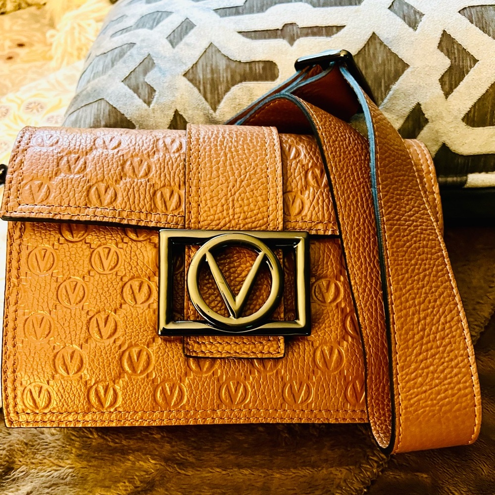 VALENTINO BY MARIO VALENTINO. Tristan Monogram Leather, Cross Body Bag.